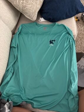 CHANEL Men's Swim Long Sleeve Rash Guard Teal Green